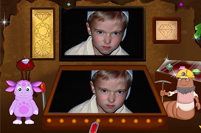 Фотоэффект с героями мультфильма, Алмазы Лунтика, эффекты онлайн для детей