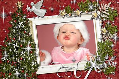 Открытка на рождество с фото малыша онлайн, Ангел Рождества