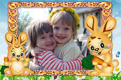 Наши зайчата, сделать онлайн редактор рамку с зайцами детскую
