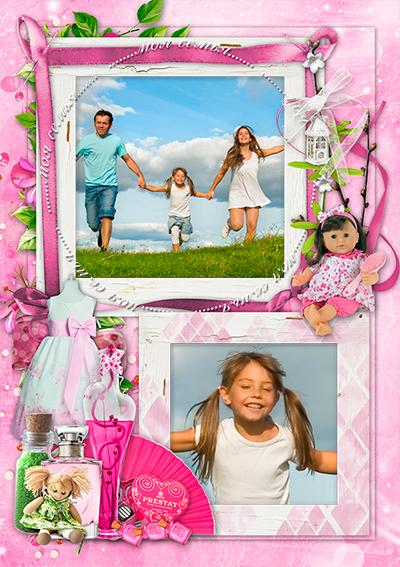 Вот моя семья главная в ней Я, сделать рамку девочке на 2 фото онлайн в семейный альбом