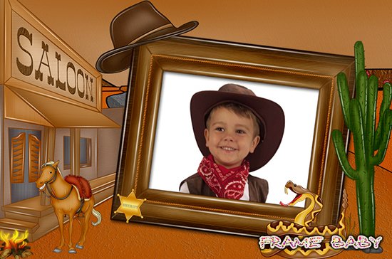 Фоторамочка Маленький шериф, онлайн фотошоп