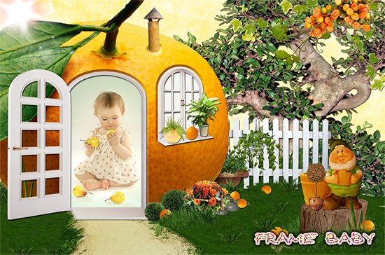 Рамка для фото Апельсиновое лето, вставить фото ребенка в рамку онлайн