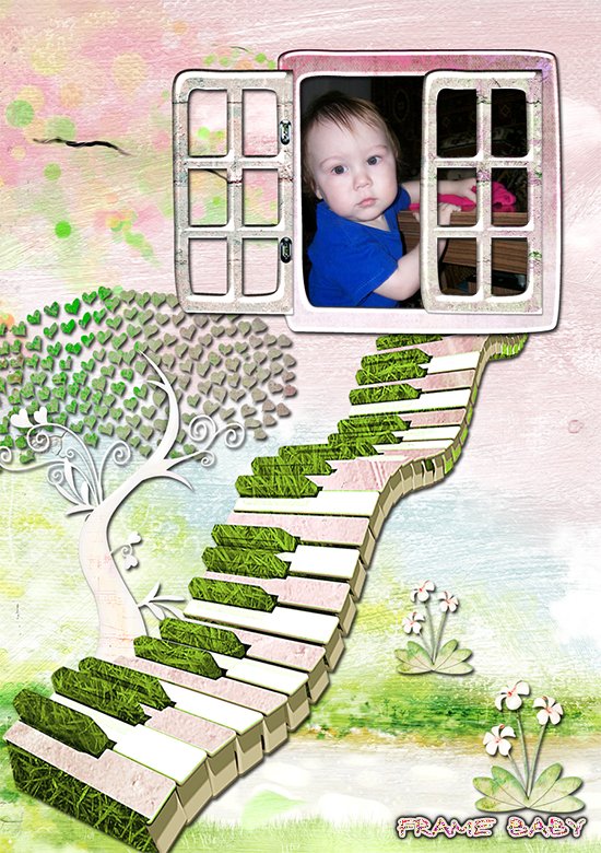 Рамка для фото Лестница в сказку, можно вставить вашу фотку онлайн