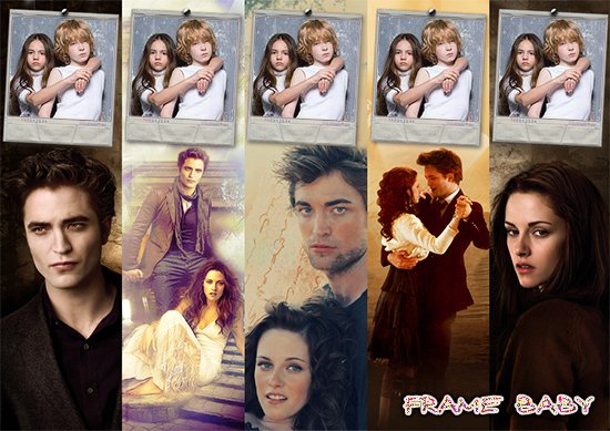 Эдвард и Бэлла, онлайн вставить фото в закладки с героями сериала Сумерки