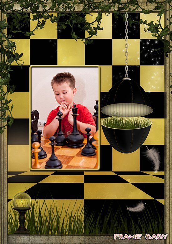 Юный шахматист, онлайн фоторедактор рамки для чемпионов