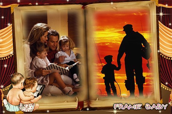 Два фото в семейном альбоме, онлайн сделать фотоэффекты с детским фото