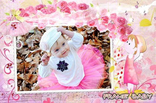 Фея розовых роз, онлайн цветочные рамочки для девочек
