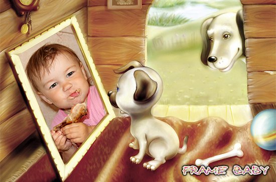 Портрет в конуре у собак, фотоэффекты детские онлайн