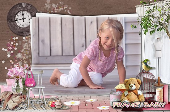 Мир в розовом цвете, фотошоп детский онлайн рамочки для девочек