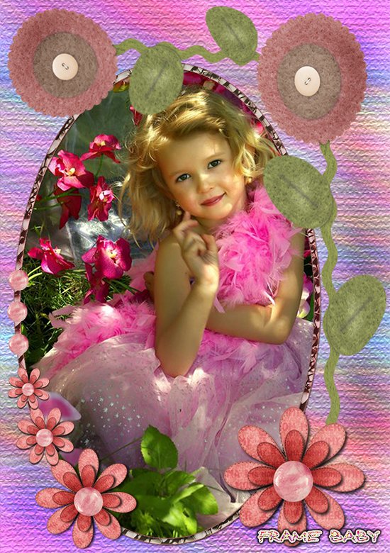 Мир необычных цветов, вставить онлайн фотошоп детское фото в рамку