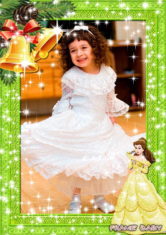 Мой новогодний наряд принцессы, рамочки для оформления фото с новогодней ёлки онлайн