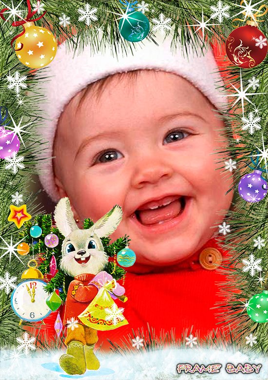 Подарки на новый год от зайчика, вставить онлайн новогоднее фото ребенка