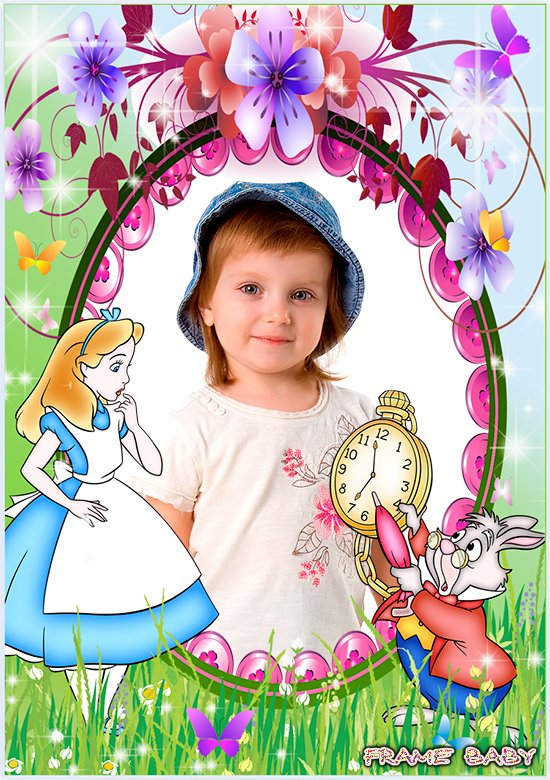 Часы для Алисы от кролика, самые красивые детские рамки с героями из сказки онлайн