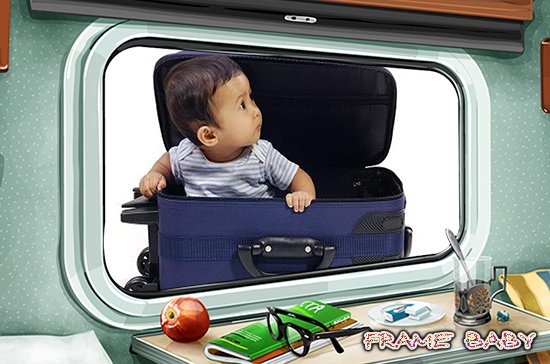 Сделать фотоэффект как будто мой ребенок едет в поезде, на сайте фотоэффектов онлайн