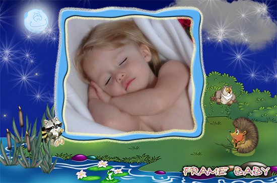 Рамка для фото Ребенок во сне, детская рамка с ёжиком, енотом и совой онлайн