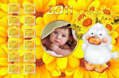 Календарь на 2011 год Солнечное настроение, поставить ваше фото онлайн