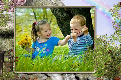 Рамка для фото Миллион цветов, поставить фото ребенка онлайн