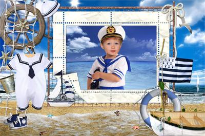 Юный моряк, можно вставить своё фото онлайн