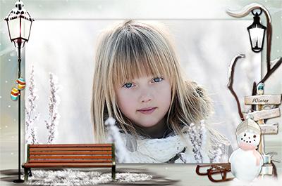 Зимний денек, очаровательные зимние рамки для фото онлайн редактор