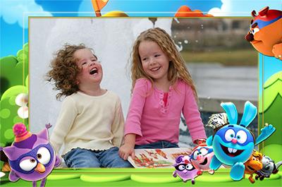 Игры со смещариками, красиво оформить фото ребенка в рамку онлайн