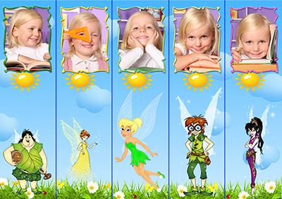 Закладки для девочек с героями мультфильма Tinker bell, сделать онлайн