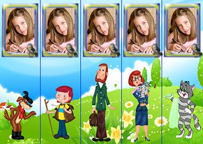 Закладки для книг с героями мультфильма простоквашино, онлайн вставить детские фото