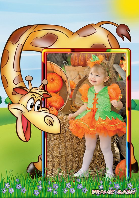 Детская рамочка для фото С жирафом, в онлайне