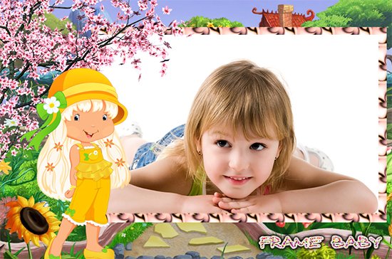 Красивые рамки детские онлайн для девочек, Новый желтый наряд