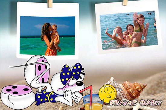 Отдых на пляже вместе с диддлом, великолепные летние рамки для фото онлайн