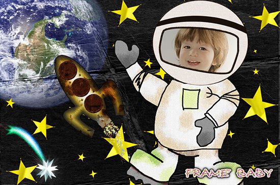 Вид земли из открытого космоса, вставить фото малыша  и создать фотоэффект онлайн