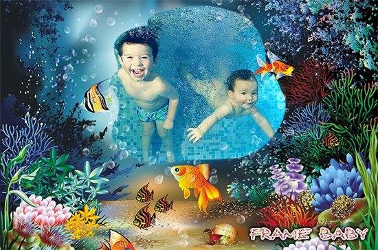 Красота подводного мира, онлайн детские фотоэффекты