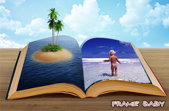 Фотоэффект с моим фото онлайн, Разворот книги. Путешествие на море
