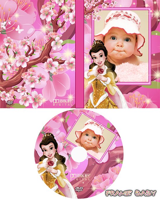 Сказочная принцесса, онлайн оформить красиво обложку для DVD для девочки