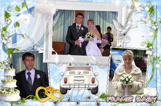 Свадебные фото родителей мальчика, онлайн оформить в рамку для альбома ребенку