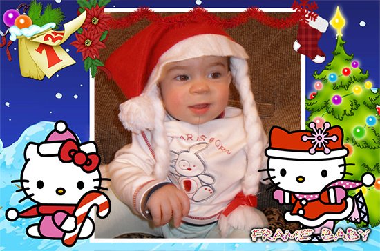 Новогодняя ночь с Hello Kitty, онлайн оформить фото ребенка в новогоднюю ночь