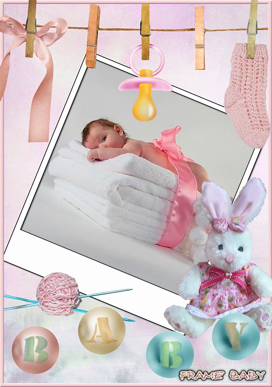 Онлайн рамка для ляльки, Носочки и пустышка для малышки