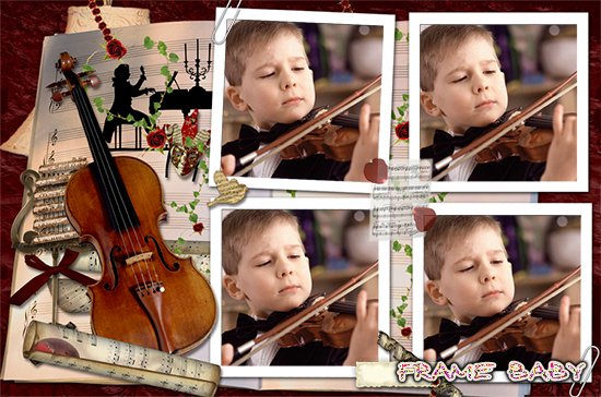 Рамочка со скрипкой Памяти Моцарта, рамки с музыкальными инструментами на 4 фото онлайн