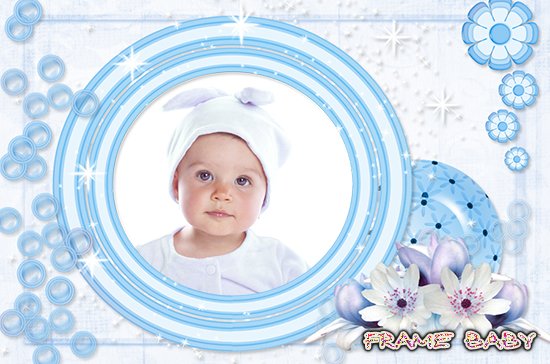 Фоторамка для младенца мальчика, онлайн оформить фото новорожденного в рамку